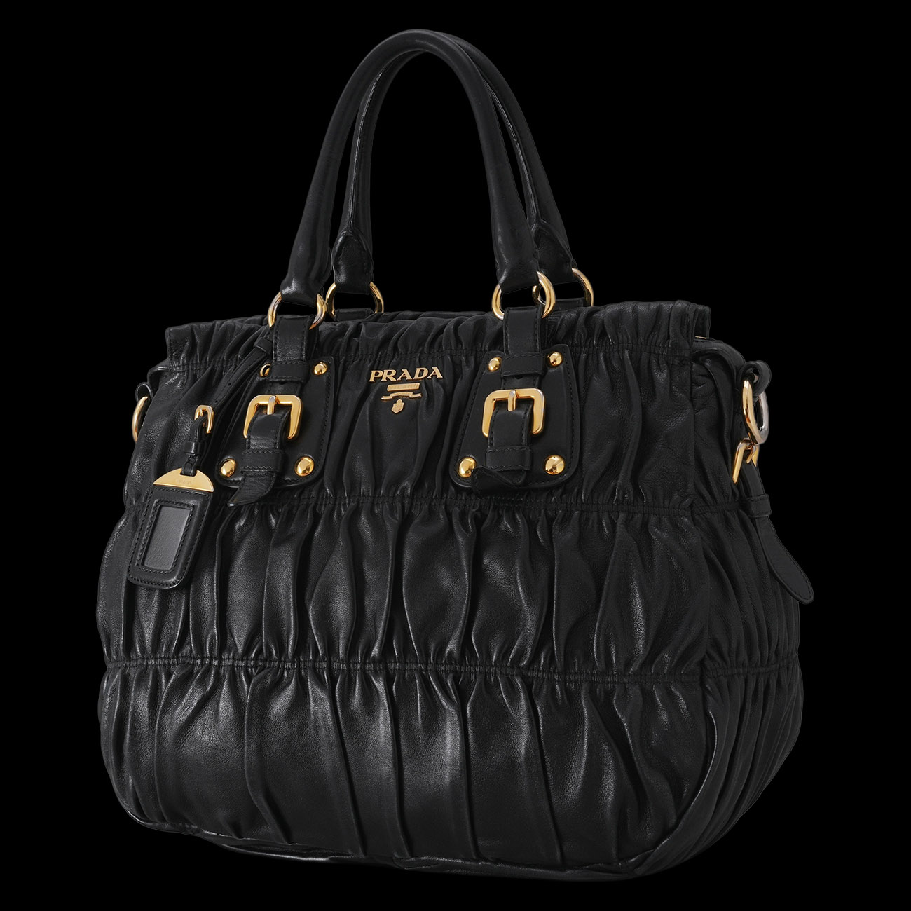 PRADA(USED)프라다 BN1336 레더 나파 고프레 토트겸 숄더백