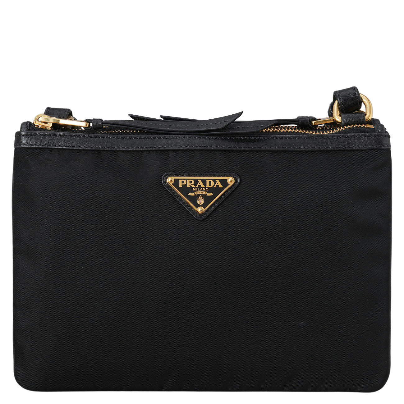 PRADA(USED)프라다 1BH046 나일론 더블 지퍼 크로스백