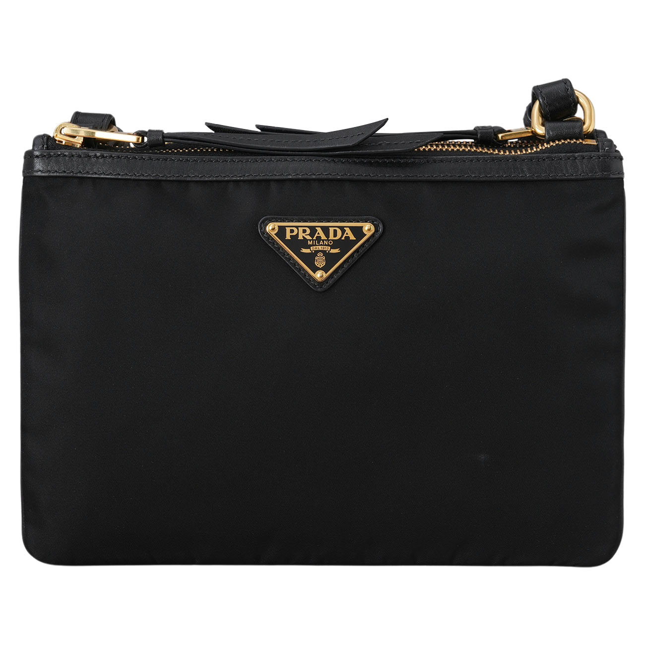 PRADA(USED)프라다 1BH046 나일론 더블 지퍼 크로스백