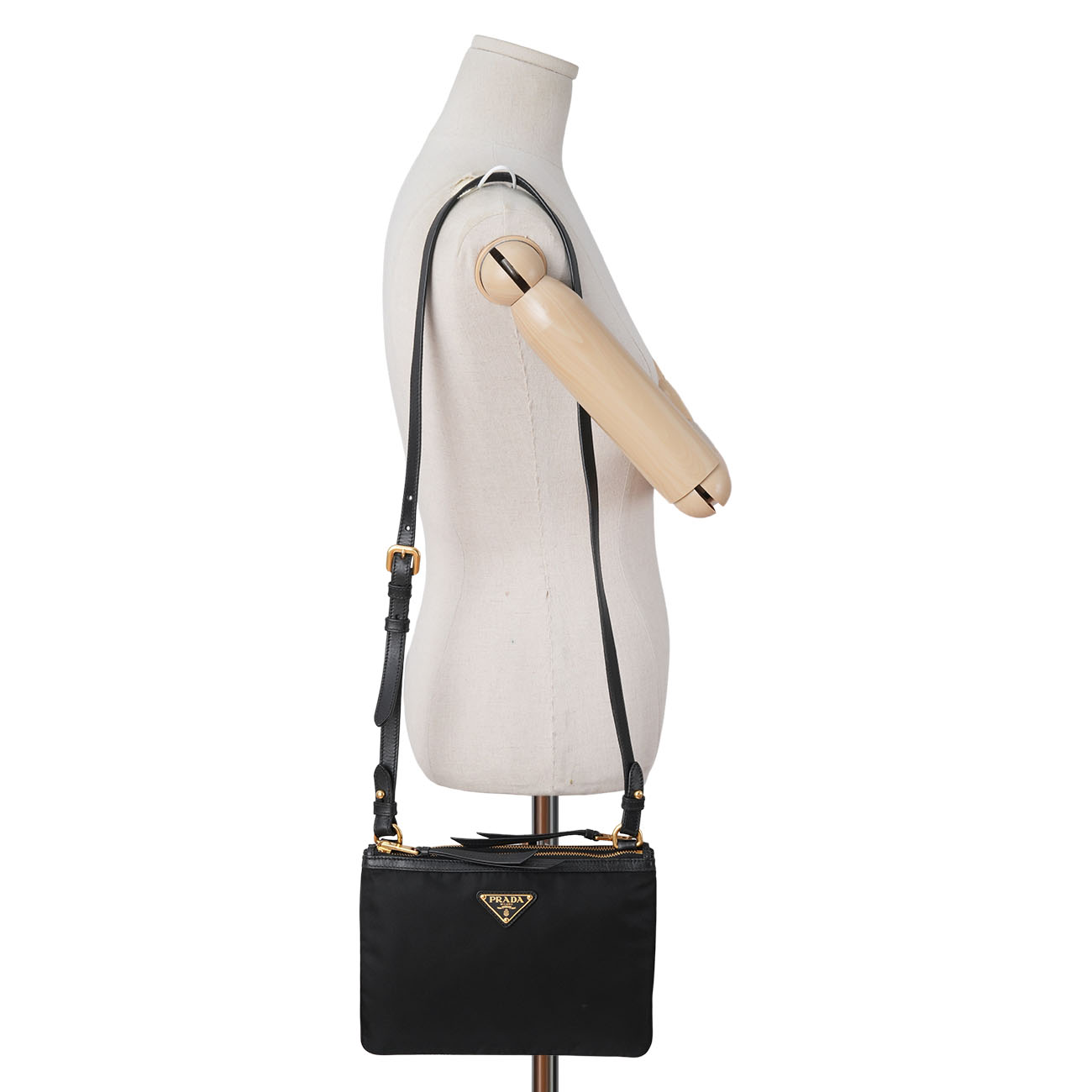 PRADA(USED)프라다 1BH046 나일론 더블 지퍼 크로스백