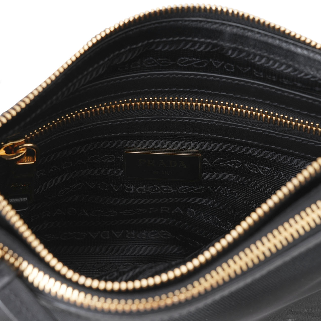 PRADA(USED)프라다 1BH046 나일론 더블 지퍼 크로스백