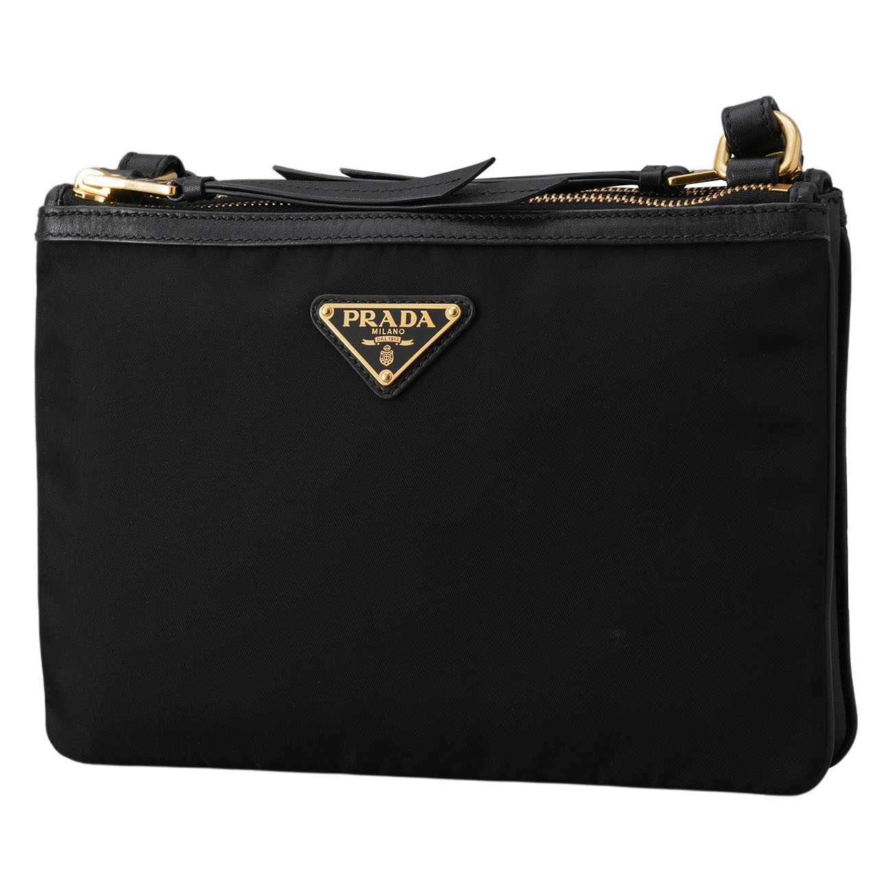 PRADA(USED)프라다 1BH046 나일론 더블 지퍼 크로스백