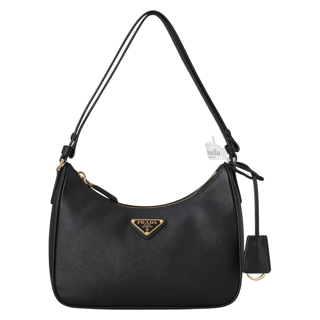 PRADA(USED)프라다 1BC204 사피아노 럭스 호보백 블랙