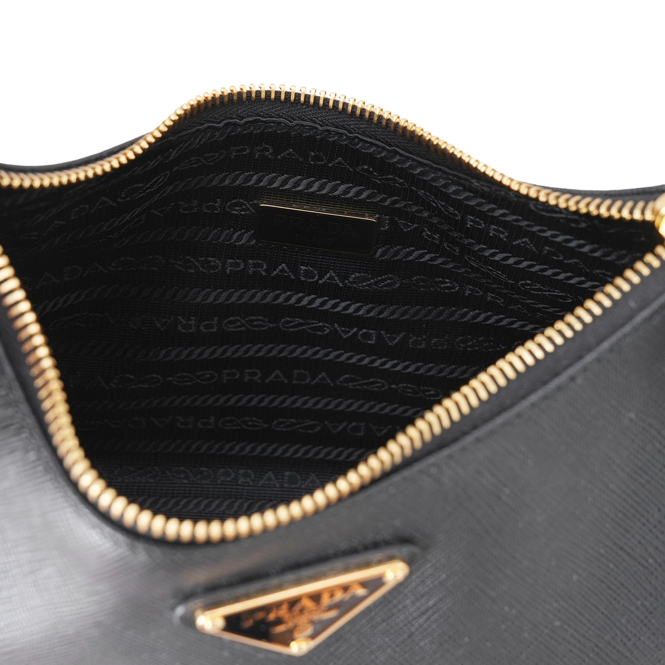 PRADA(USED)프라다 1BC204 사피아노 럭스 호보백 블랙