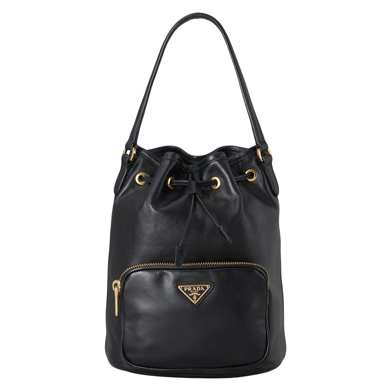 PRADA(USED)프라다 1BH038 포코노 레더 버킷 백