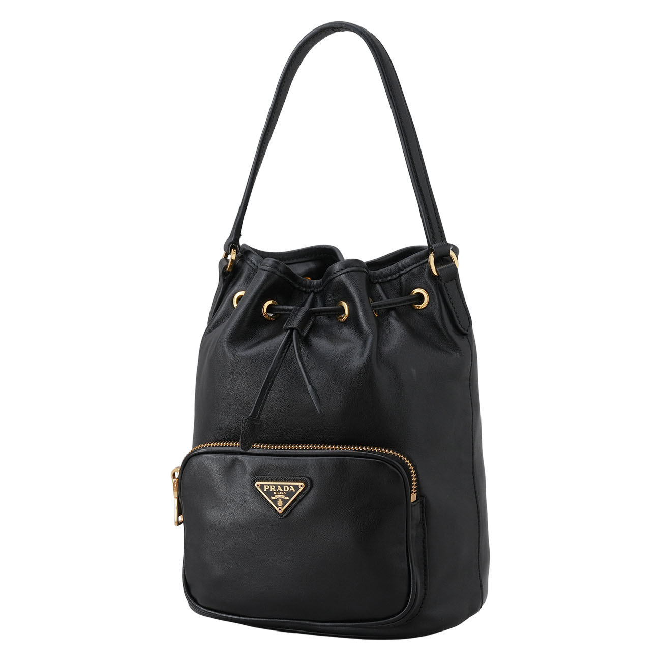 PRADA(USED)프라다 1BH038 포코노 레더 버킷 백