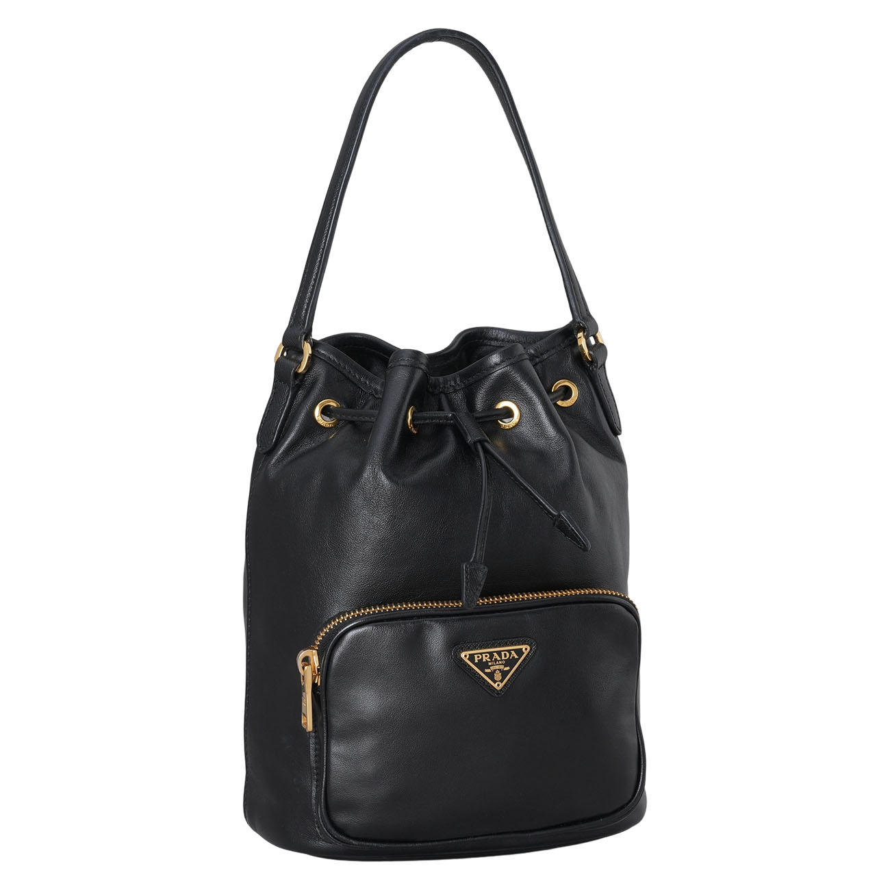 PRADA(USED)프라다 1BH038 포코노 레더 버킷 백