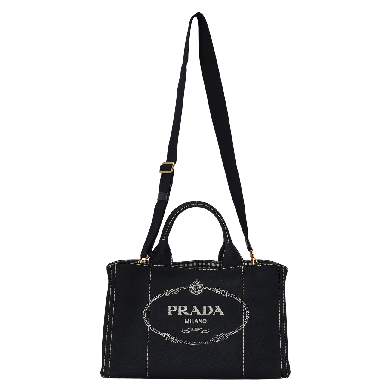 PRADA(USED)프라다 1BG642 카나파 데님 토트겸 숄더백