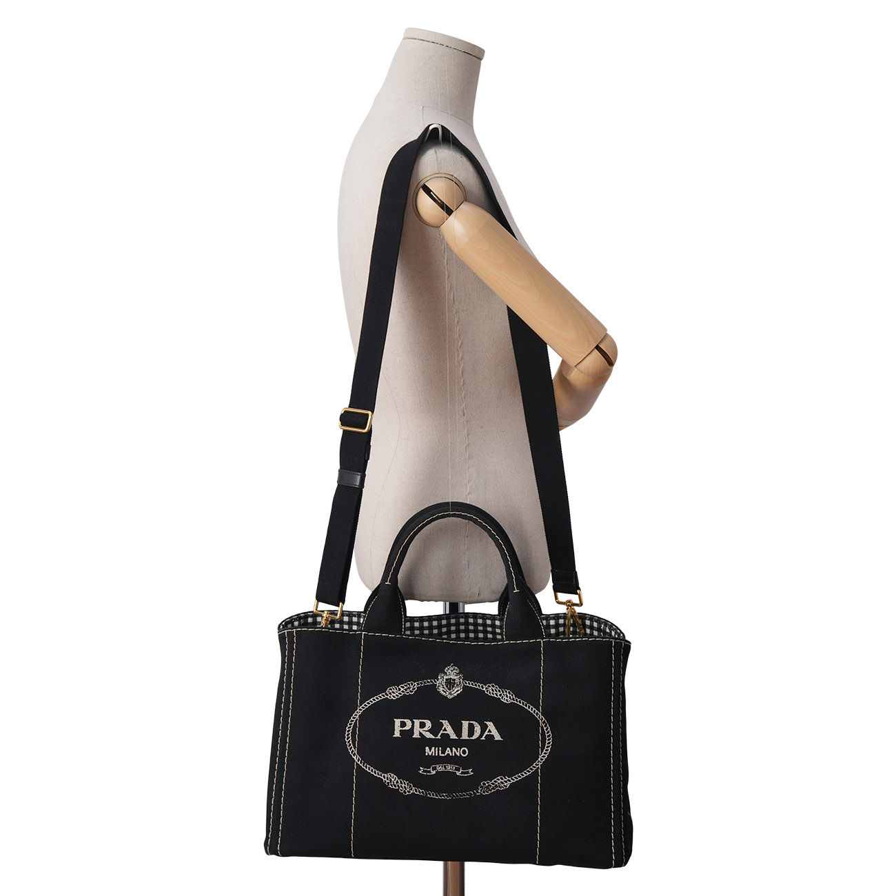 PRADA(USED)프라다 1BG642 카나파 데님 토트겸 숄더백