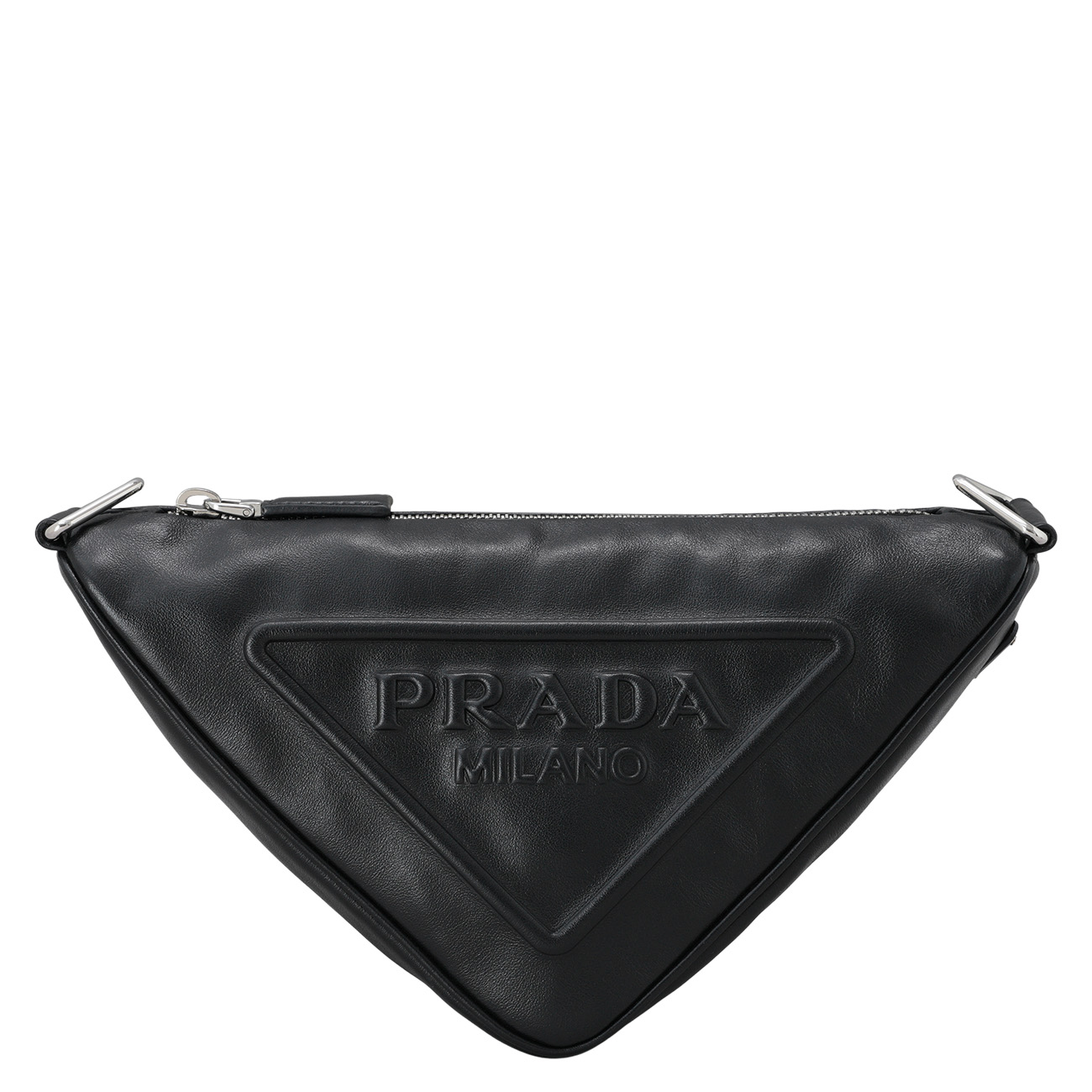 PRADA(USED)프라다 1BH190 트라이앵글 레더 숄더백