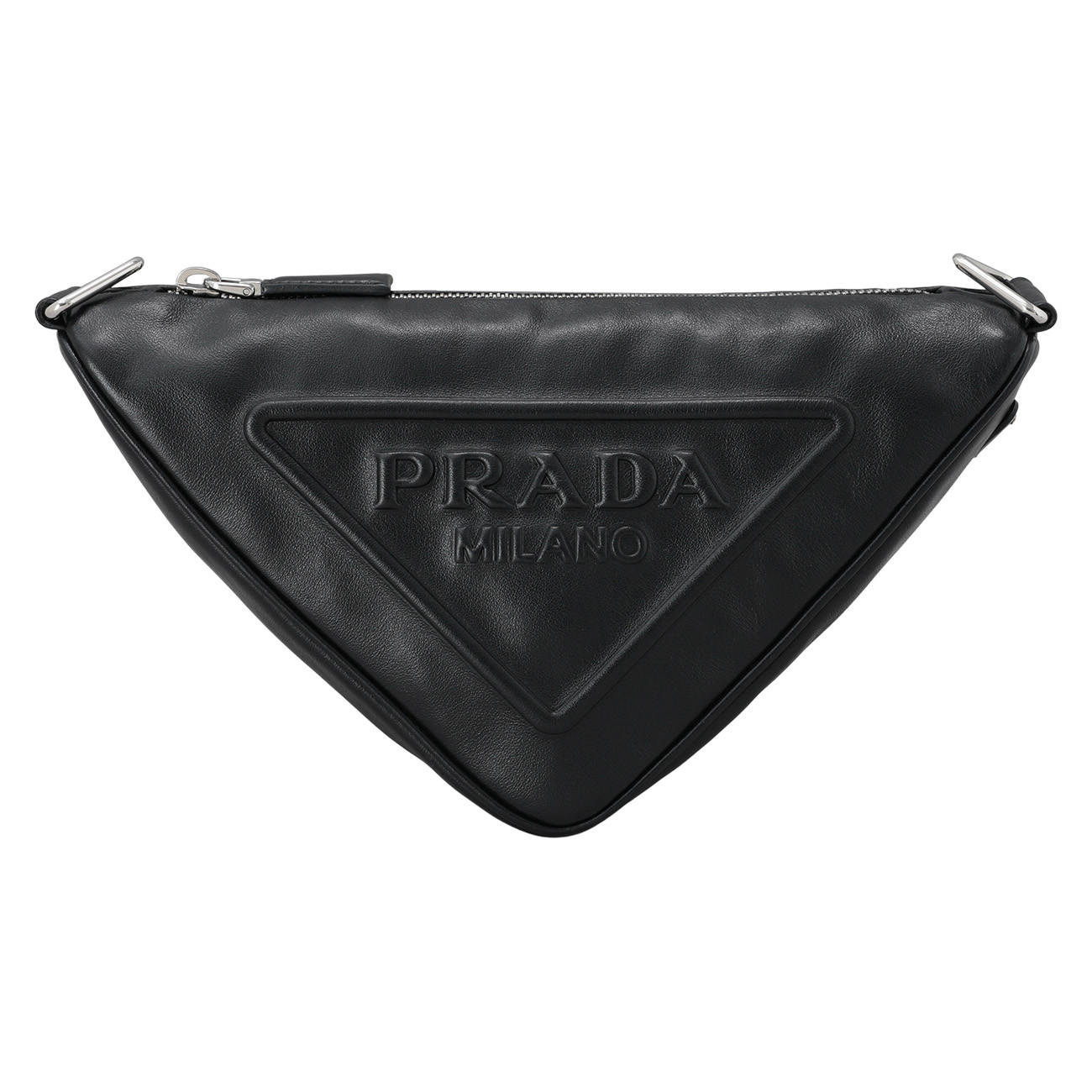 PRADA(USED)프라다 1BH190 트라이앵글 레더 숄더백
