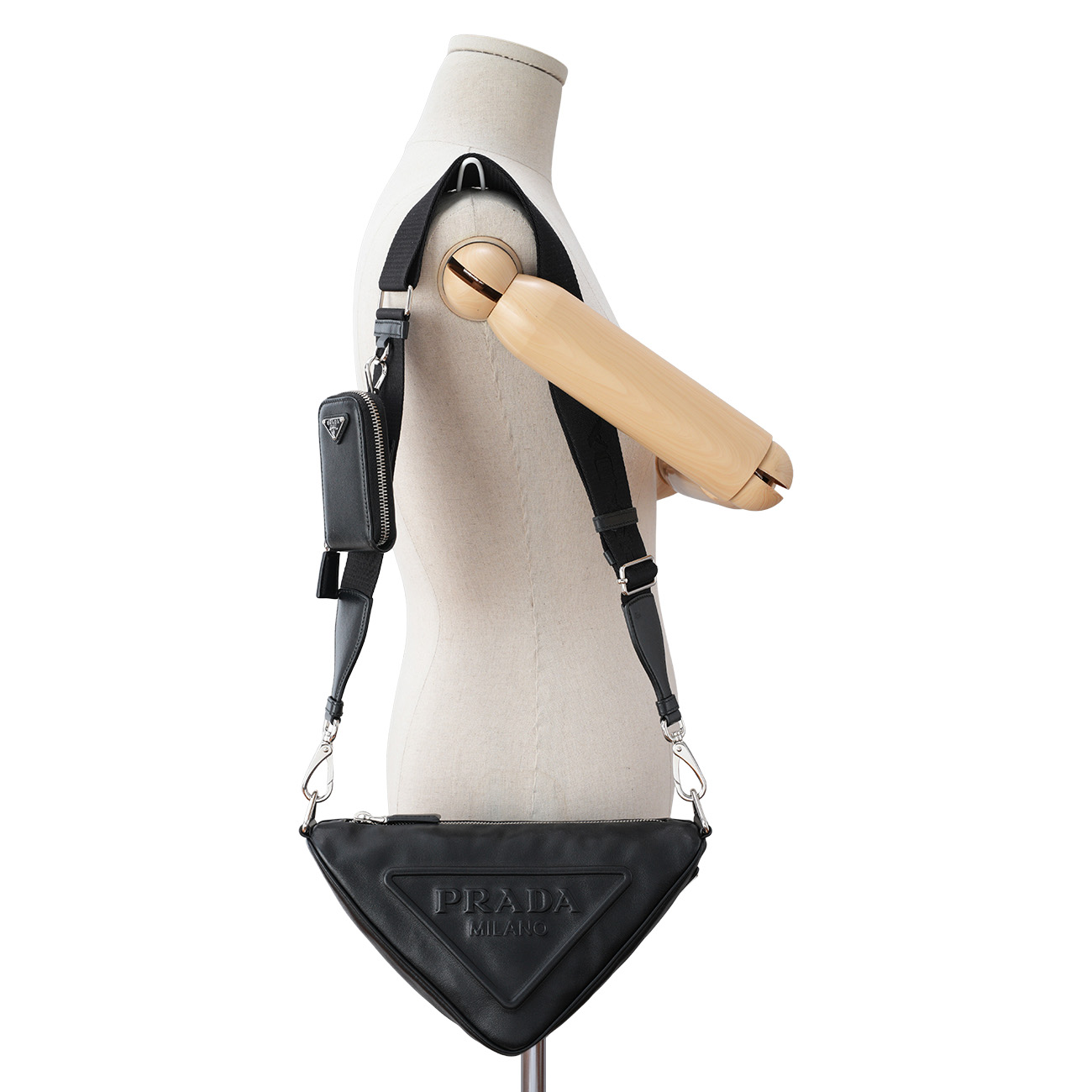 PRADA(USED)프라다 1BH190 트라이앵글 레더 숄더백