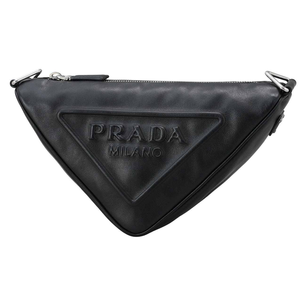 PRADA(USED)프라다 1BH190 트라이앵글 레더 숄더백