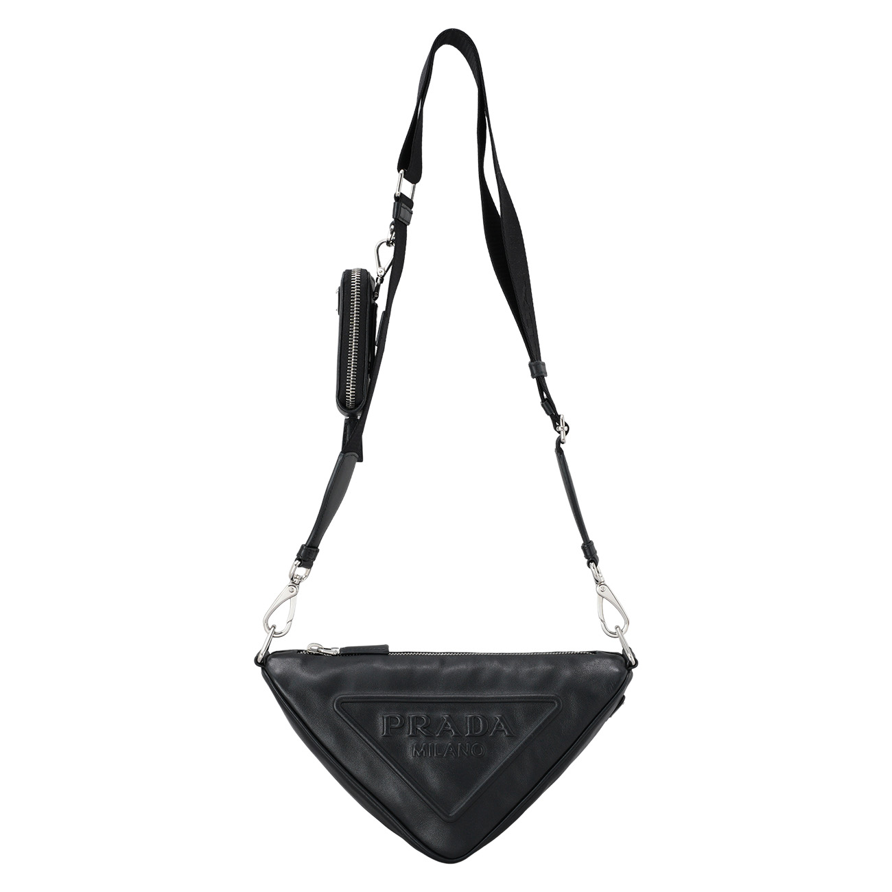 PRADA(USED)프라다 1BH190 트라이앵글 레더 숄더백