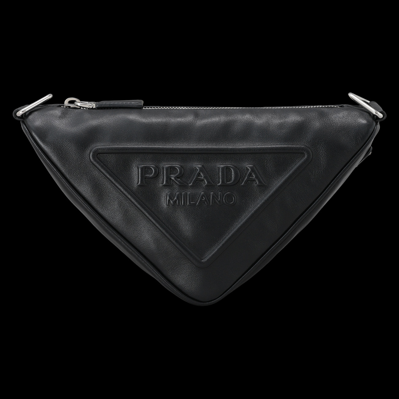 PRADA(USED)프라다 1BH190 트라이앵글 레더 숄더백