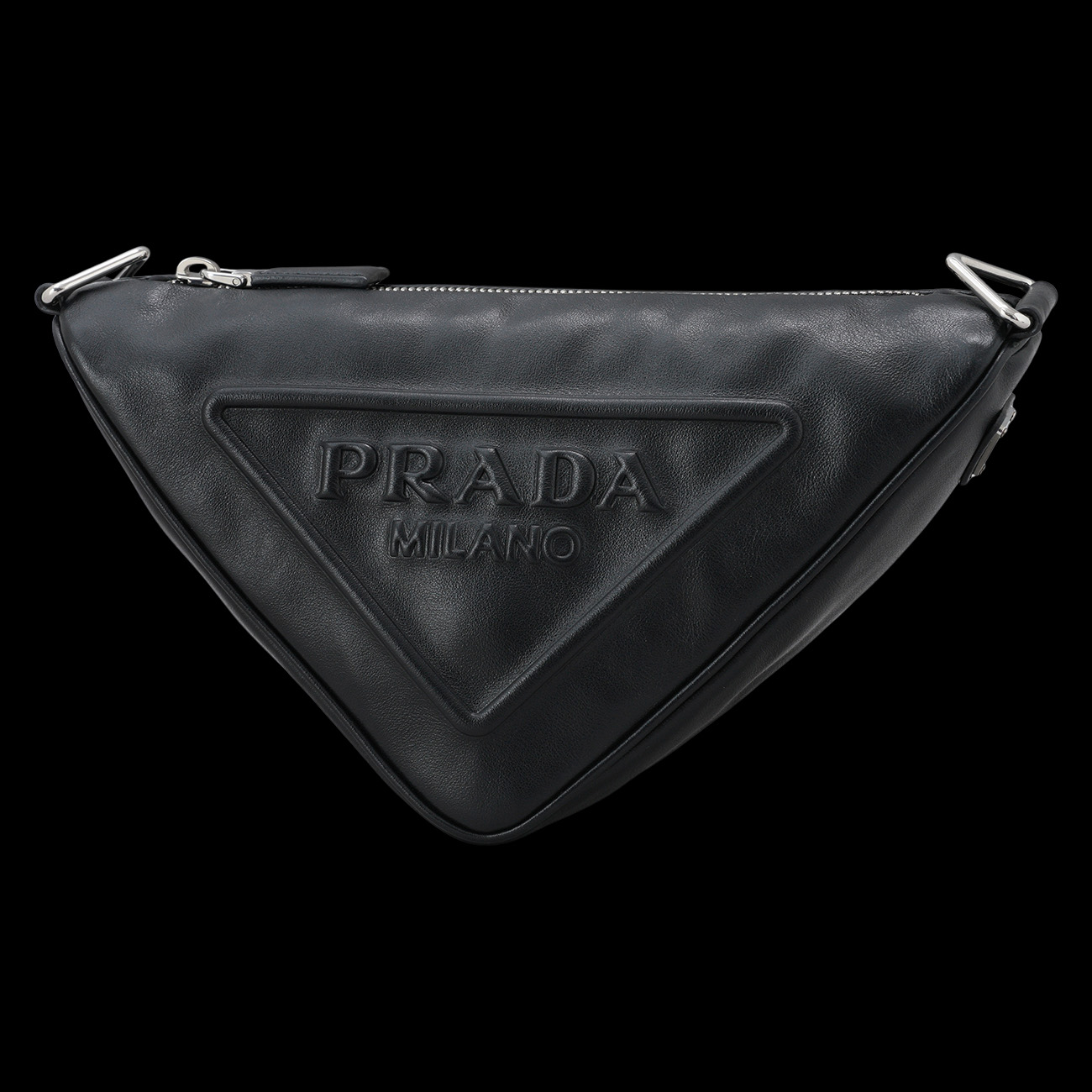 PRADA(USED)프라다 1BH190 트라이앵글 레더 숄더백