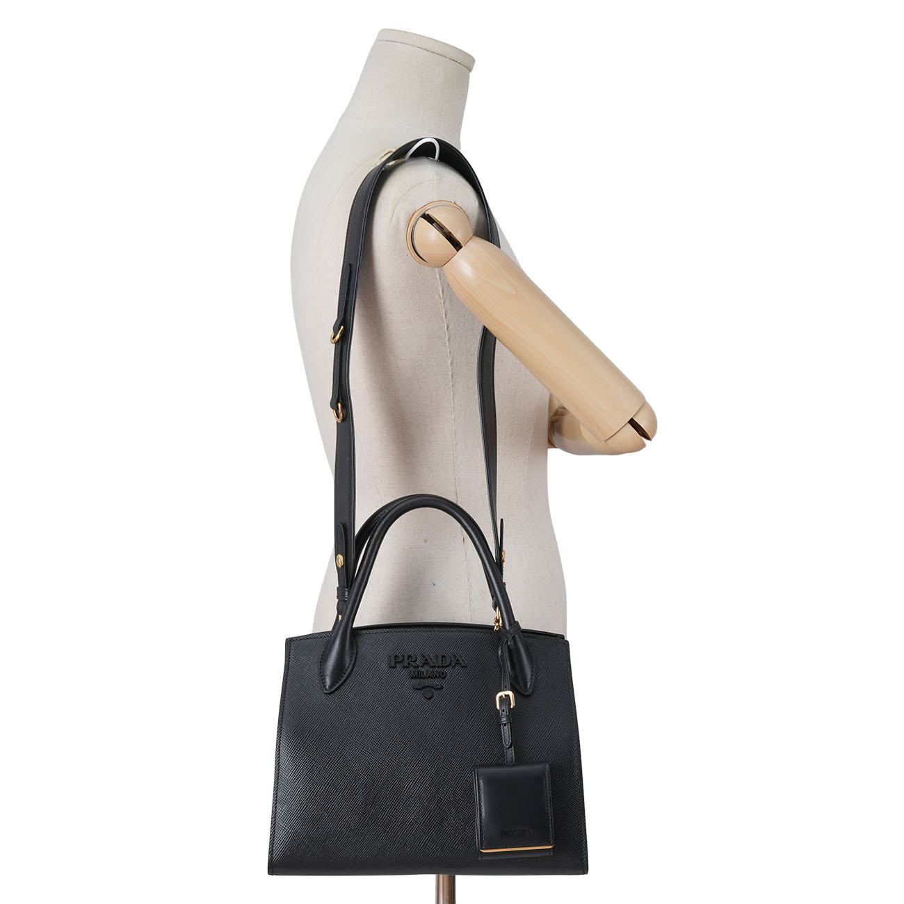 PRADA(USED)프라다 사피아노 모노크롬 스몰 토트백
