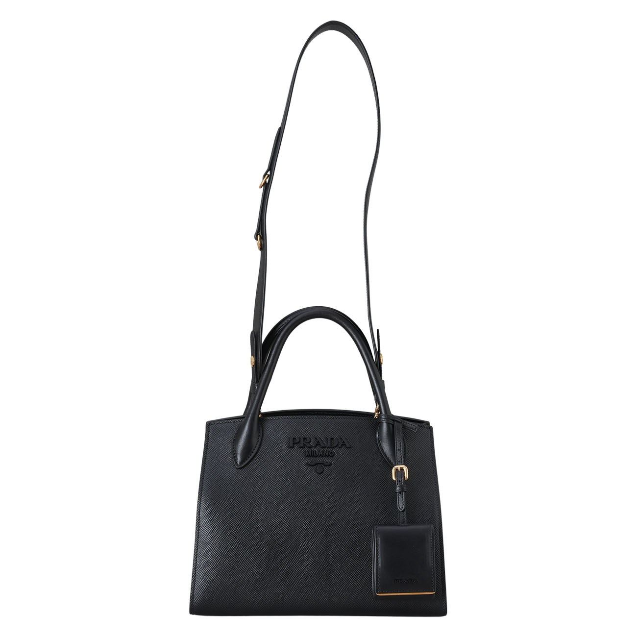 PRADA(USED)프라다 사피아노 모노크롬 스몰 토트백