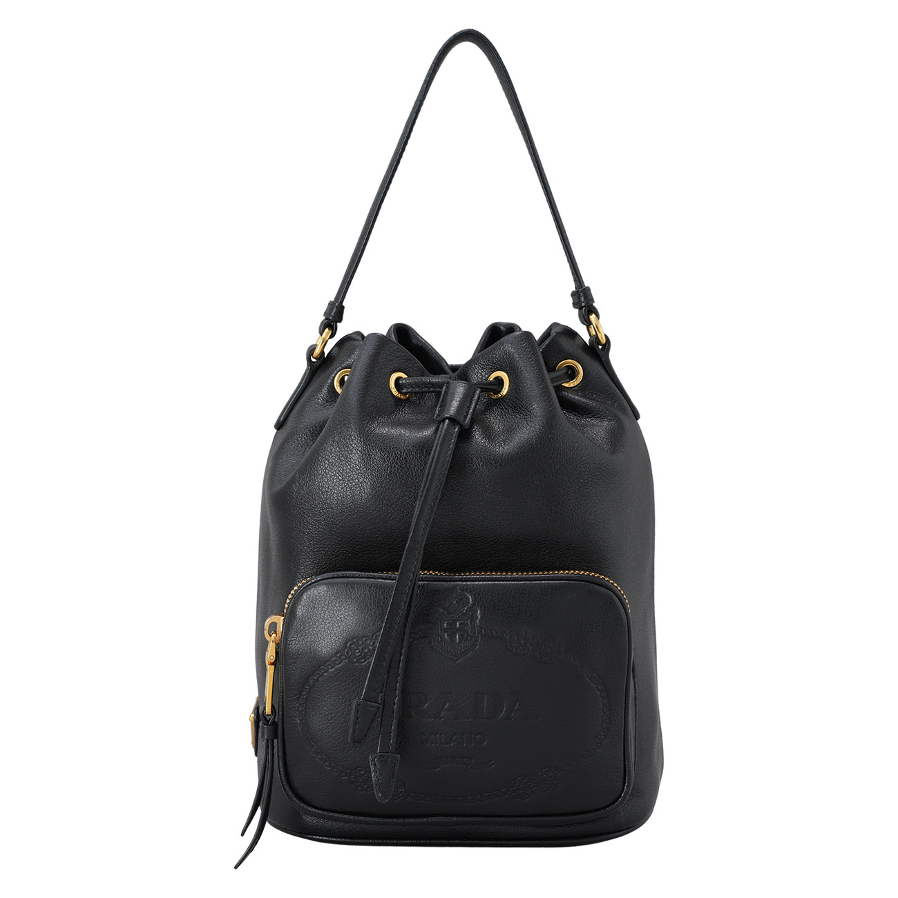 PRADA(USED)프라다 1BH038 레더 버킷백