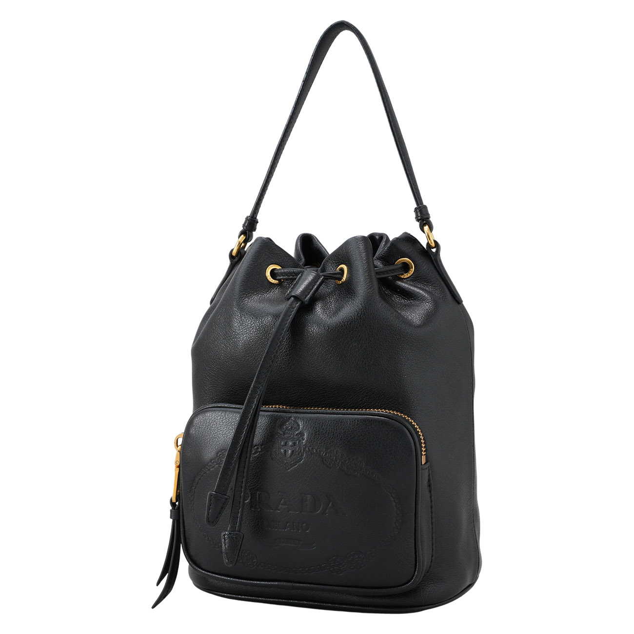 PRADA(USED)프라다 1BH038 레더 버킷백