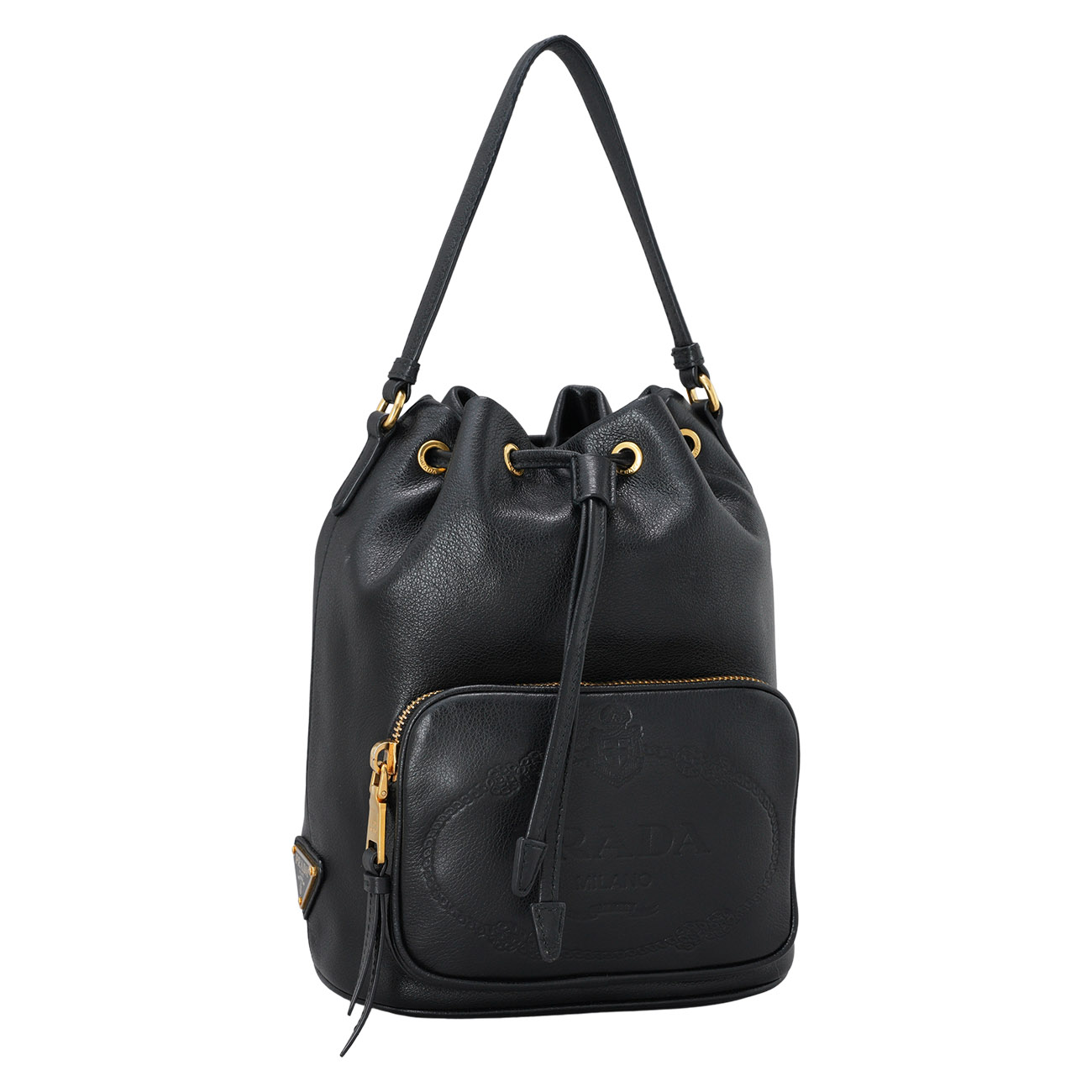 PRADA(USED)프라다 1BH038 레더 버킷백