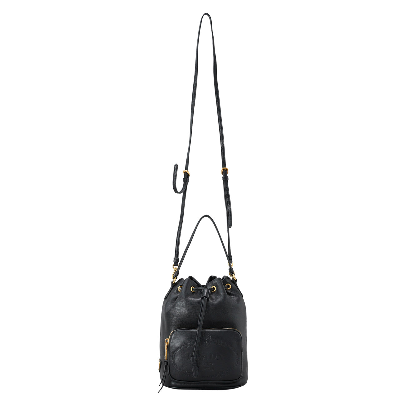 PRADA(USED)프라다 1BH038 레더 버킷백