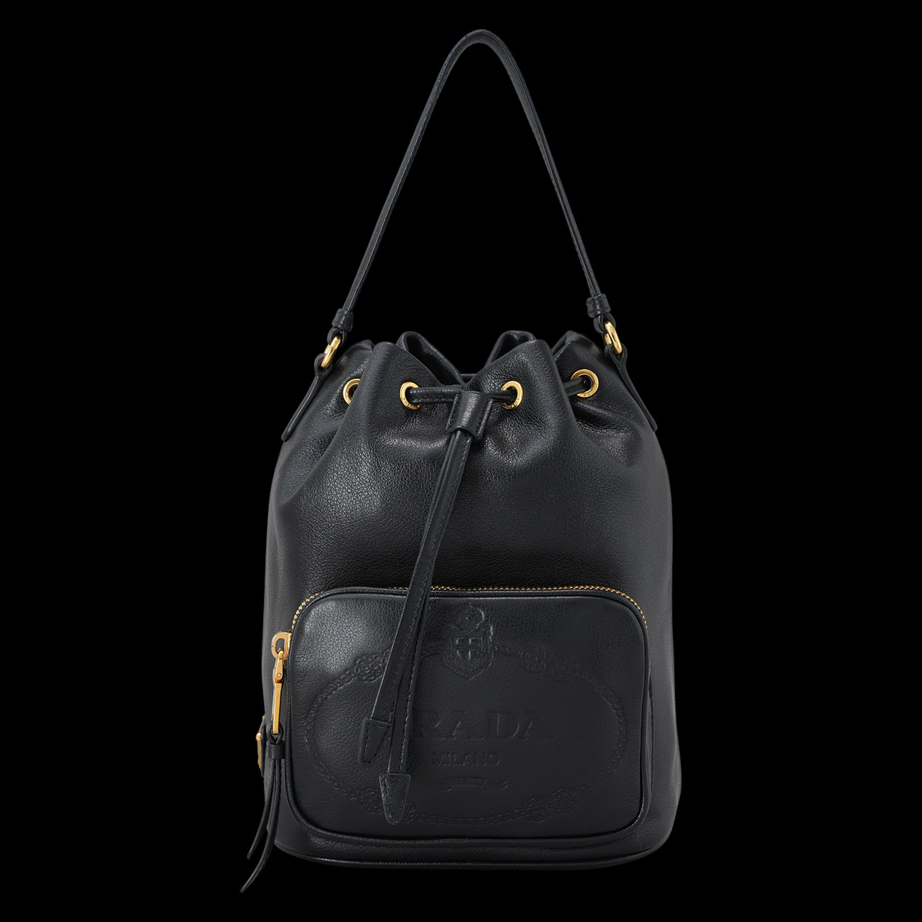 PRADA(USED)프라다 1BH038 레더 버킷백