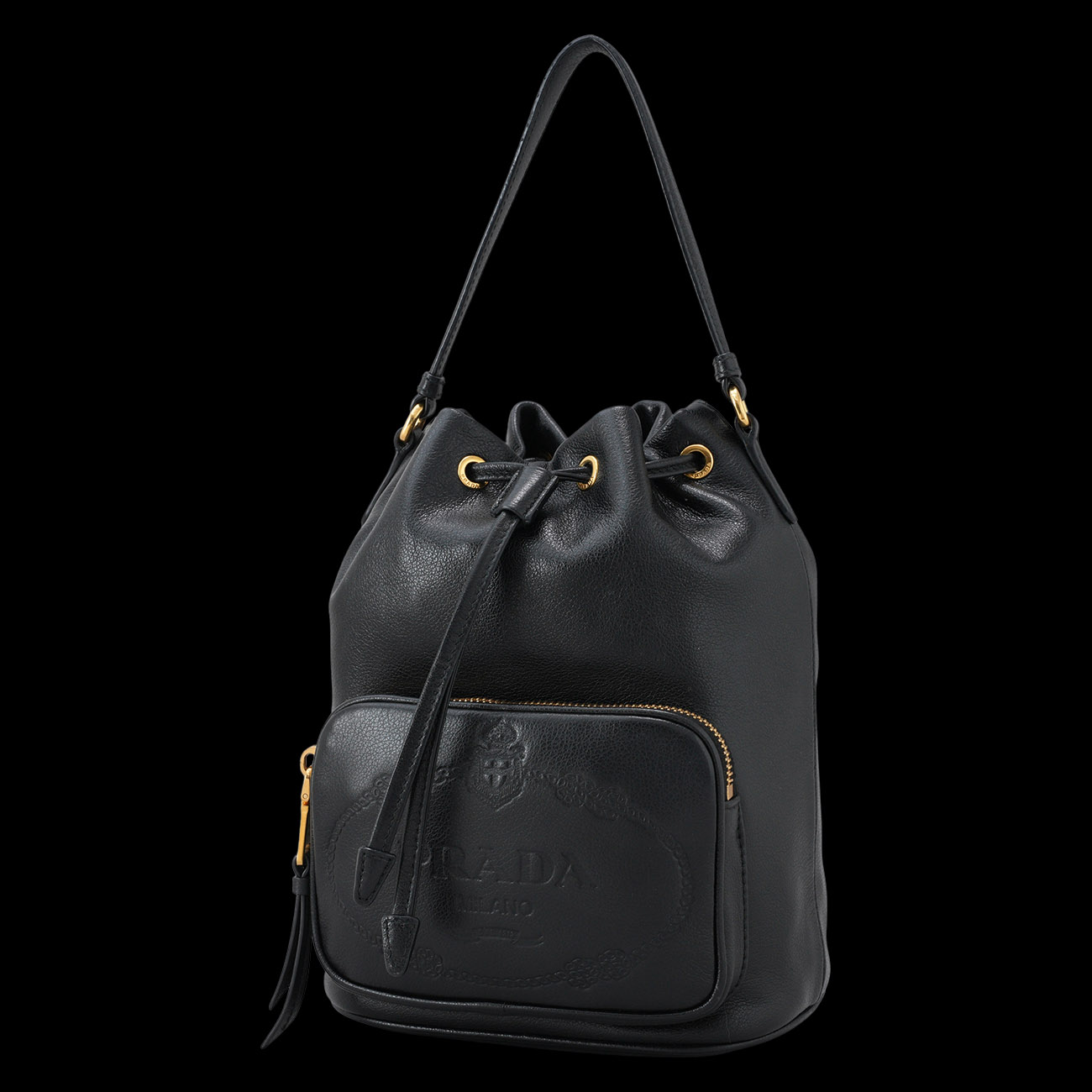 PRADA(USED)프라다 1BH038 레더 버킷백