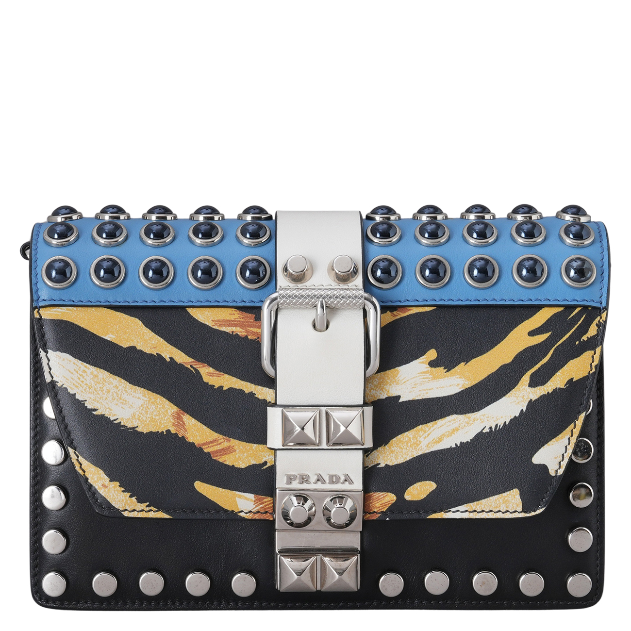 PRADA(USED)프라다 스터드 레더 숄더백