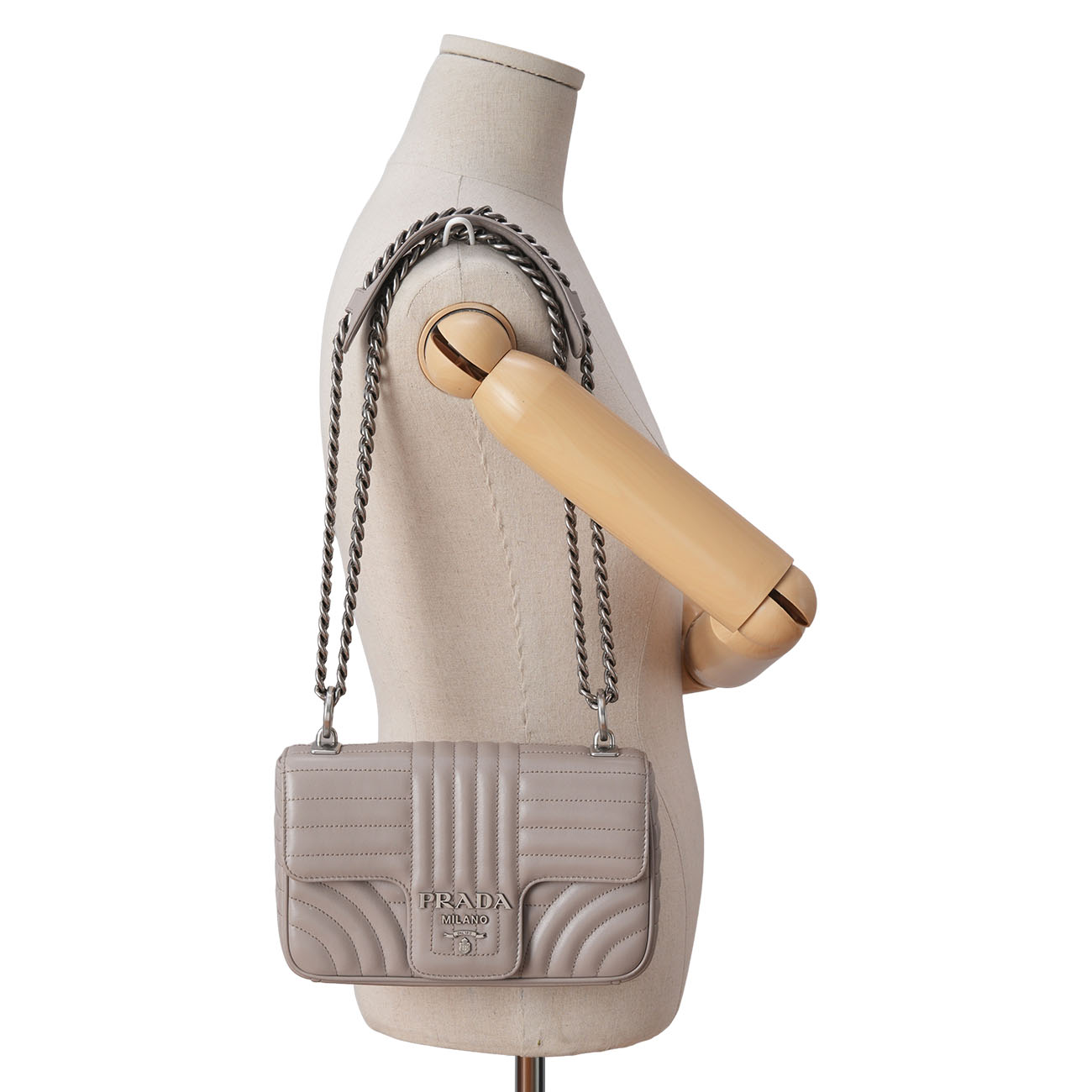 PRADA(USED)프라다 1BD107 다이어그램 체인 숄더백