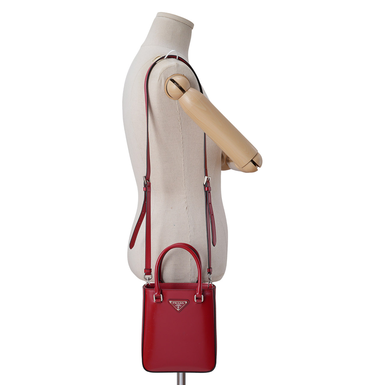 PRADA(USED)프라다 1BA331 스몰 브러쉬드 레더 토트백