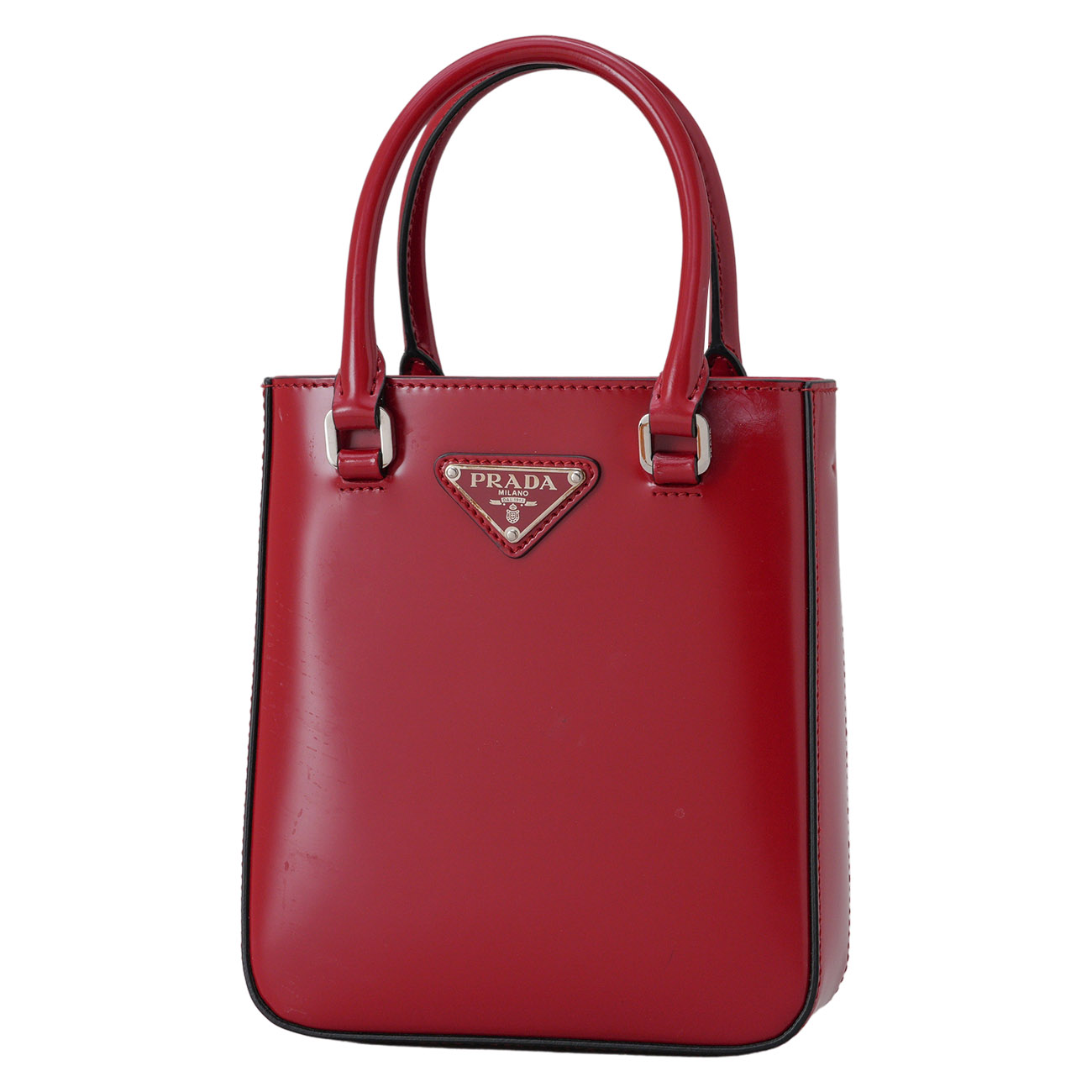 PRADA(USED)프라다 1BA331 스몰 브러쉬드 레더 토트백