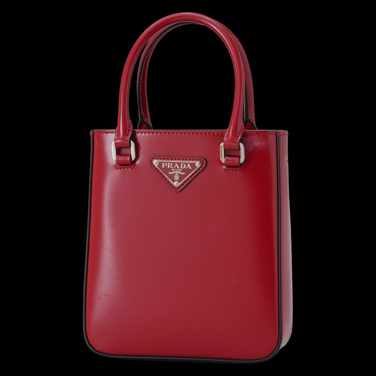 PRADA(USED)프라다 1BA331 스몰 브러쉬드 레더 토트백