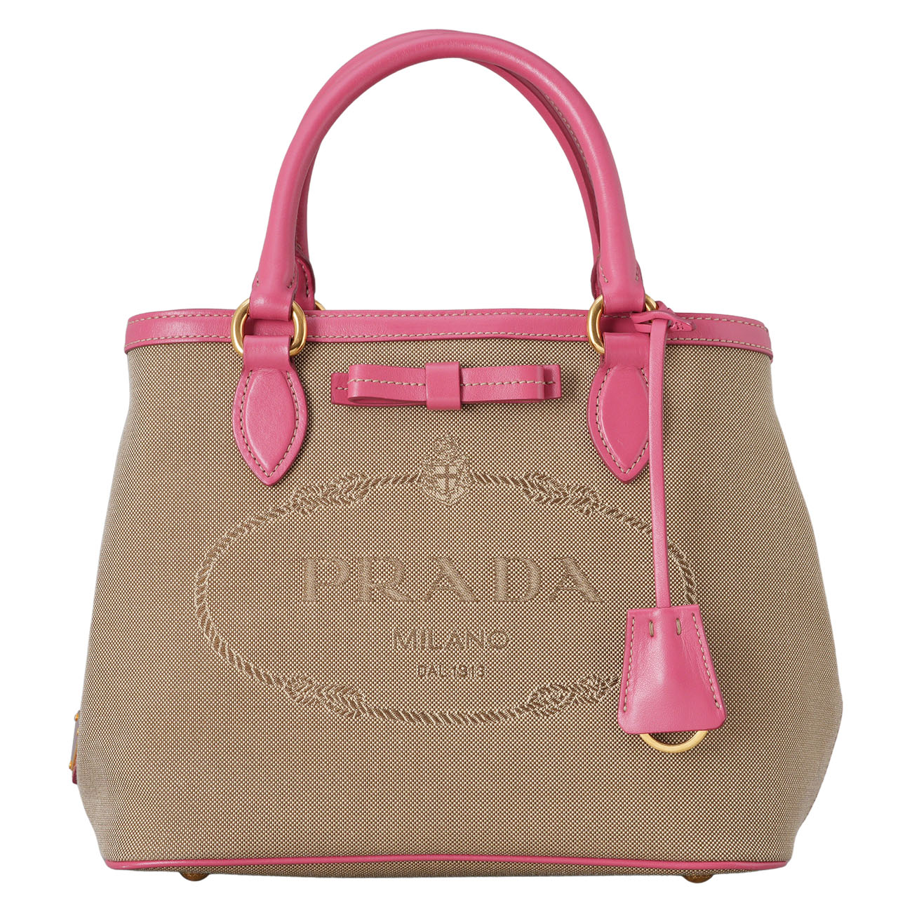 PRADA(USED)프라다 1BA172 로고 자가드 토트백