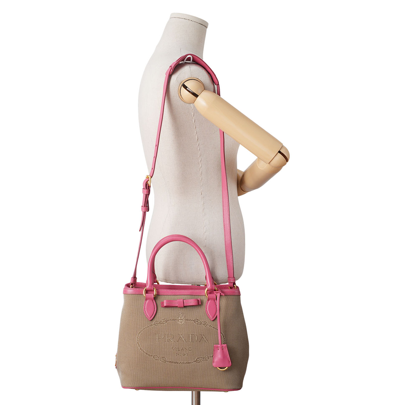 PRADA(USED)프라다 1BA172 로고 자가드 토트백
