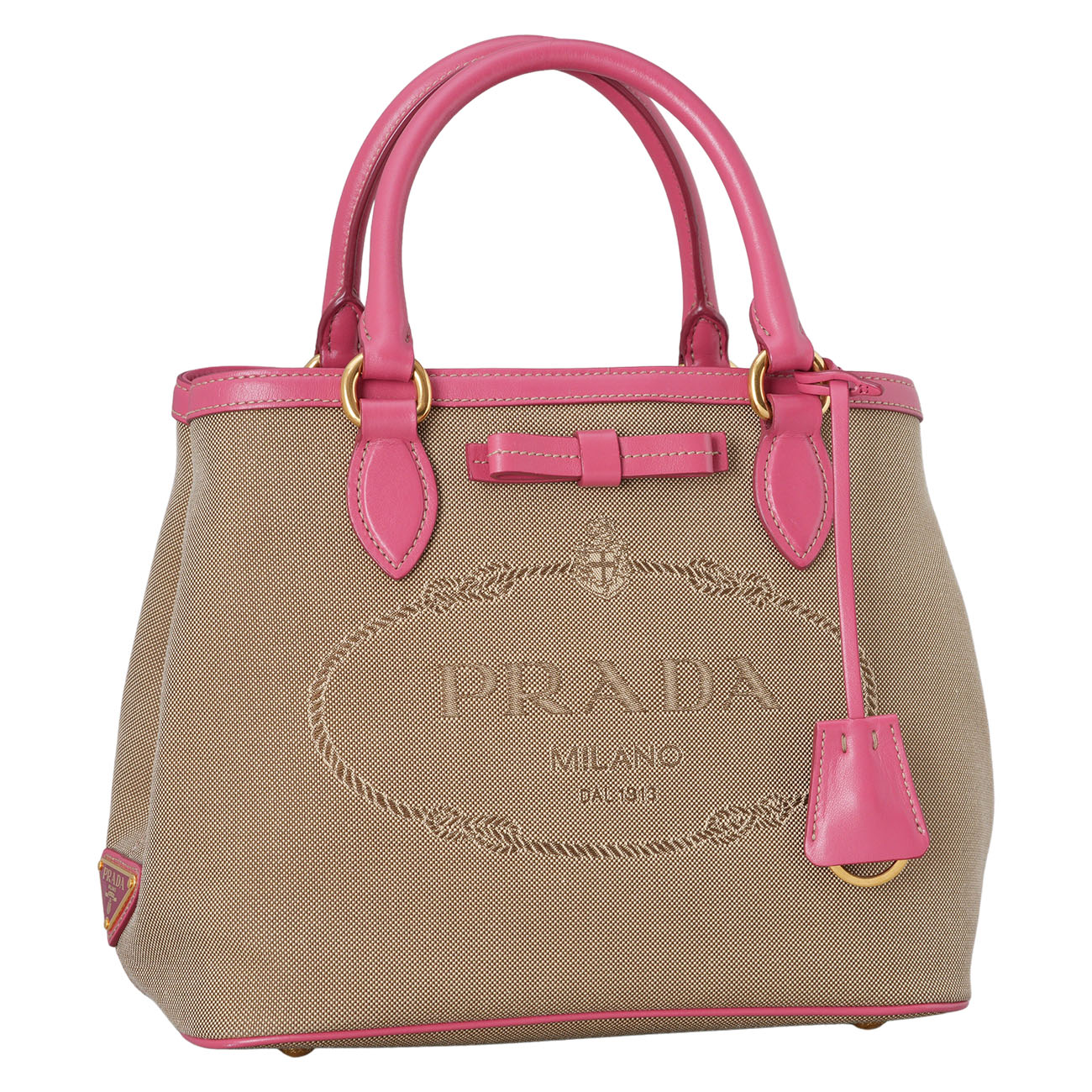 PRADA(USED)프라다 1BA172 로고 자가드 토트백