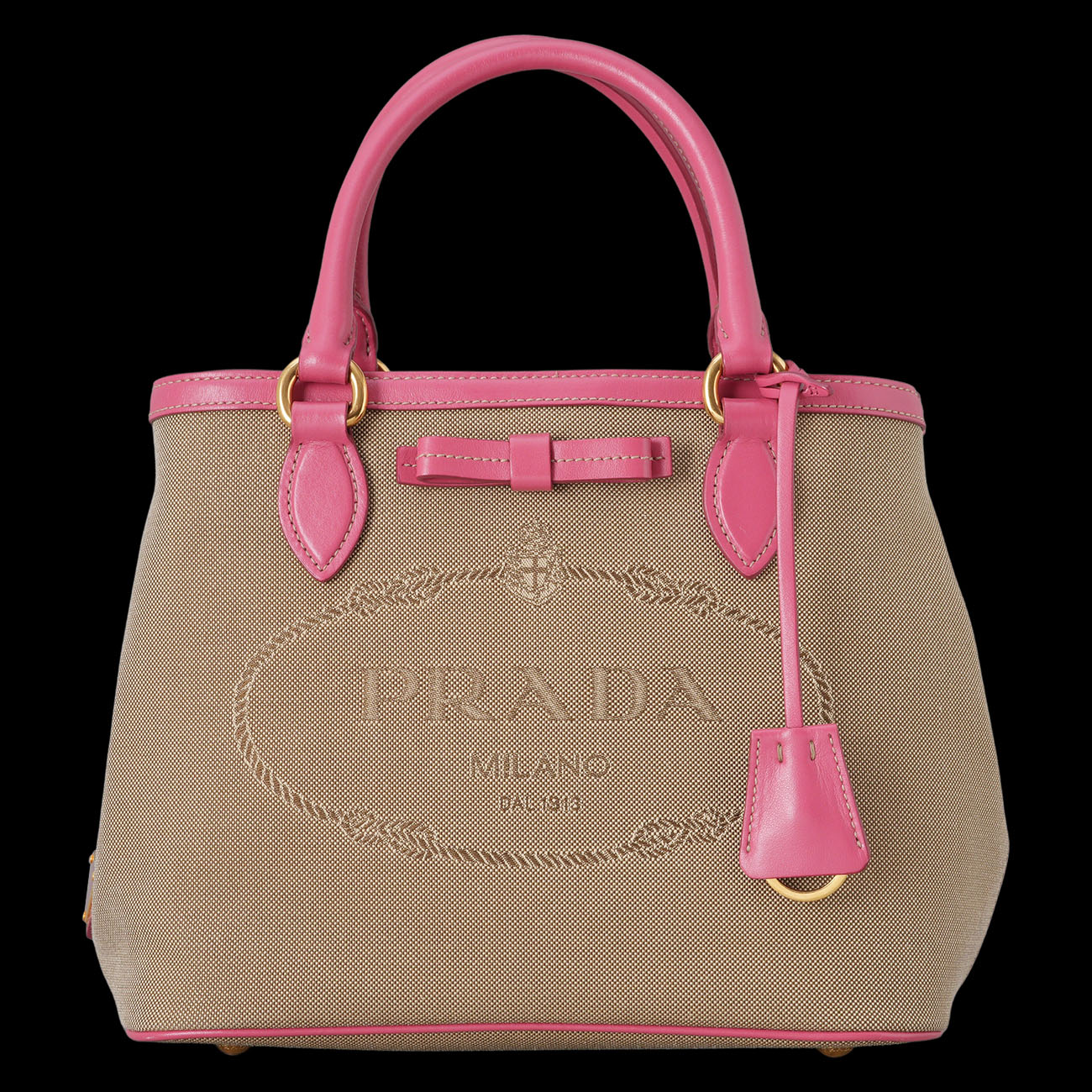 PRADA(USED)프라다 1BA172 로고 자가드 토트백