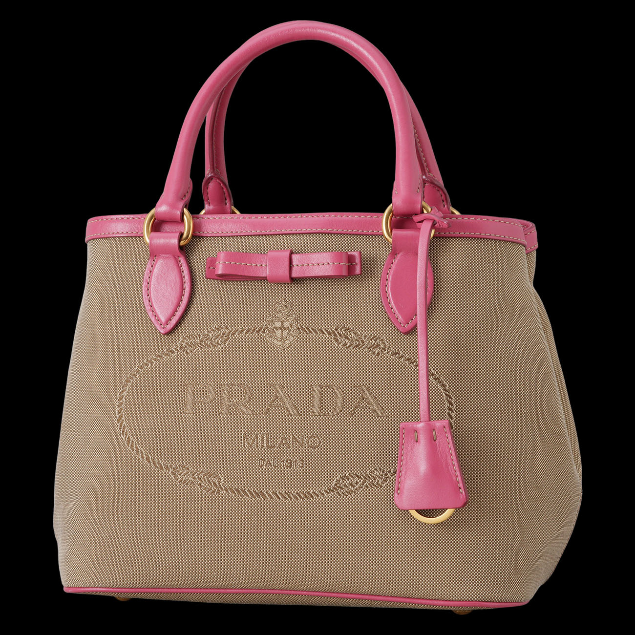 PRADA(USED)프라다 1BA172 로고 자가드 토트백