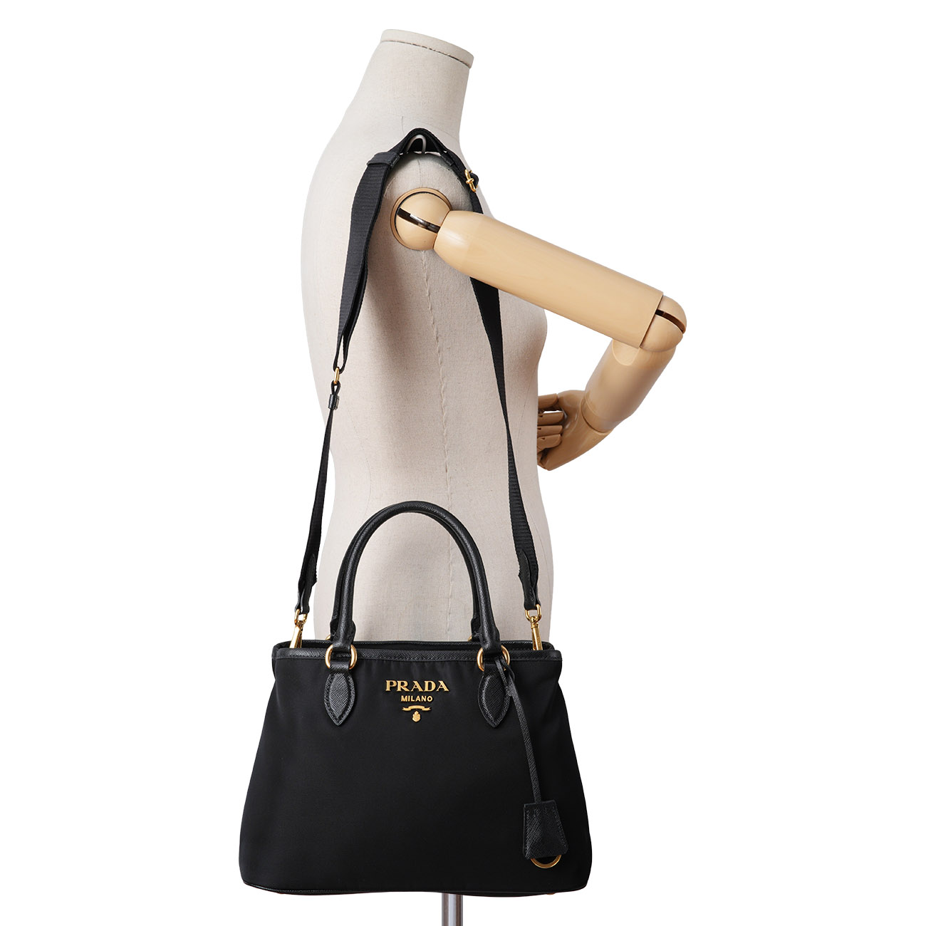 PRADA(USED)프라다 1BA173 레더 나파 고프레 숄더백