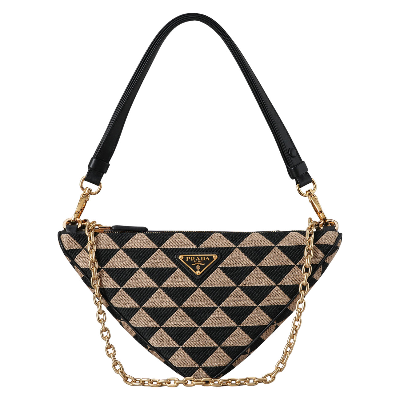PRADA(USED)프라다 더블 트라이앵글 체인 숄더백