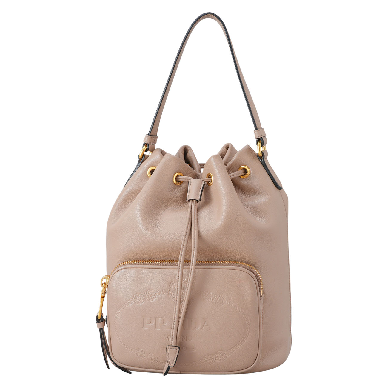 PRADA(USED)프라다 1BH038 레더 버킷백
