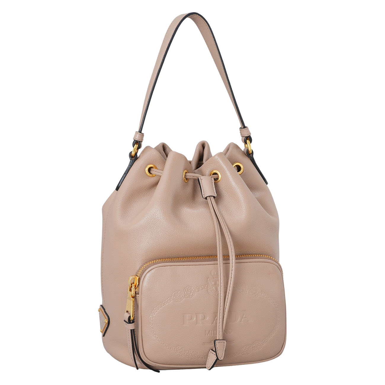 PRADA(USED)프라다 1BH038 레더 버킷백