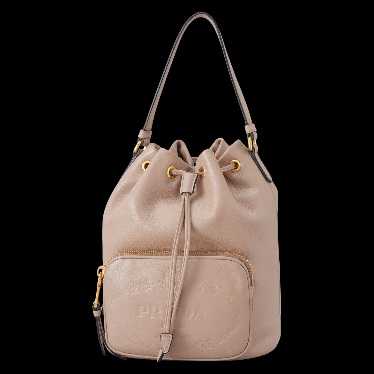 PRADA(USED)프라다 1BH038 레더 버킷백