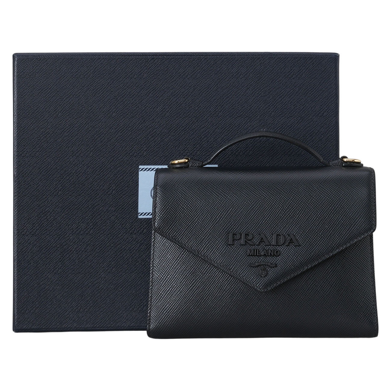 PRADA(USED)프라다 1BD317 모노크롬 사피아노 숄더백