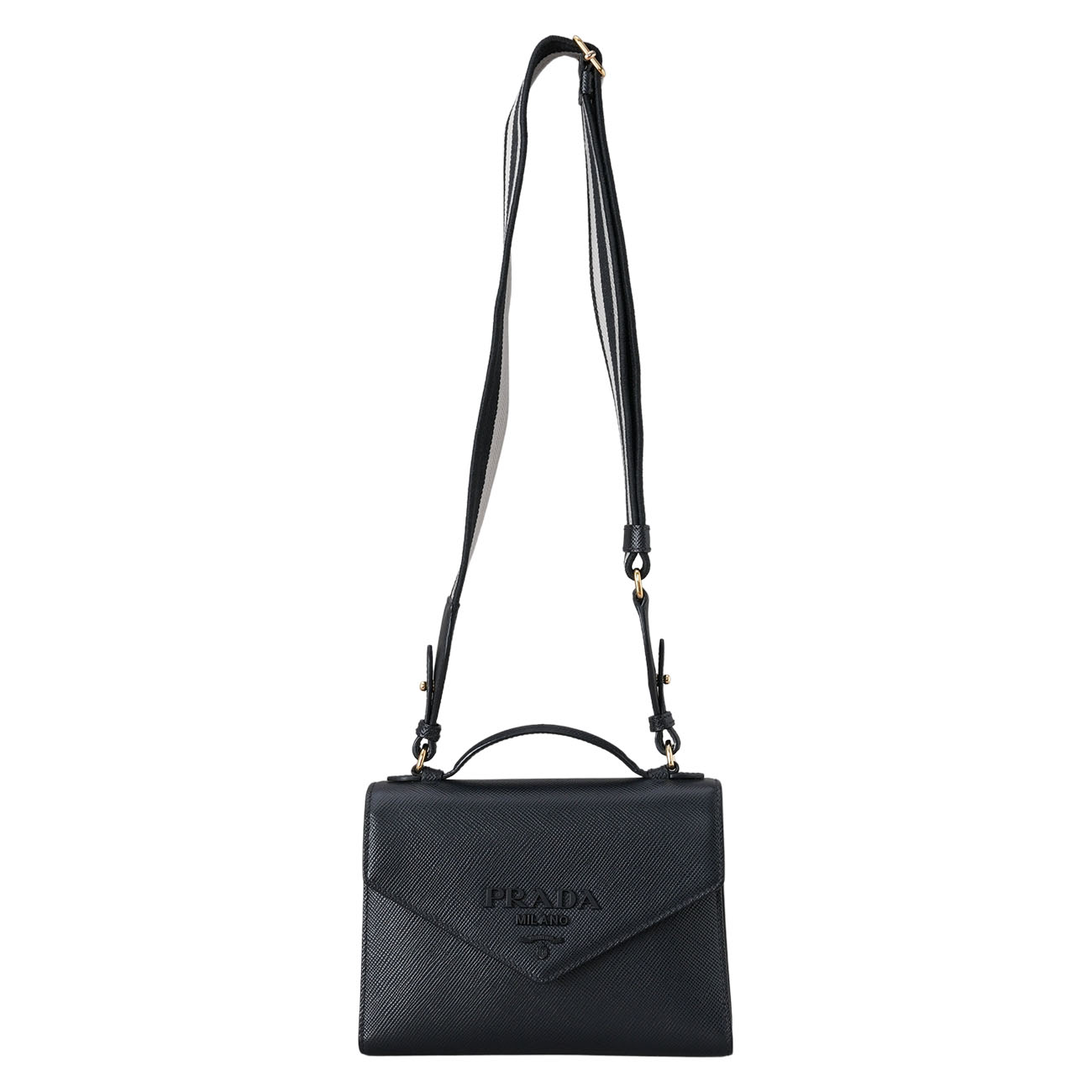 PRADA(USED)프라다 1BD317 모노크롬 사피아노 숄더백