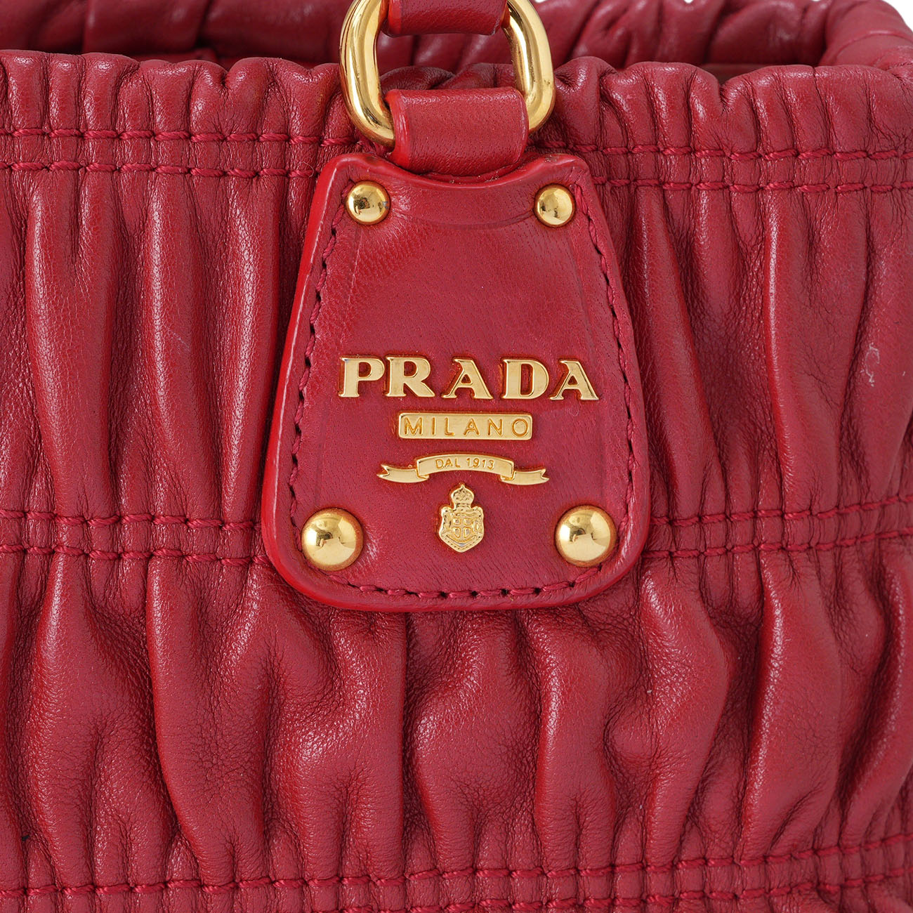 PRADA(USED)프라다 레더 고프레 미니 크로스백