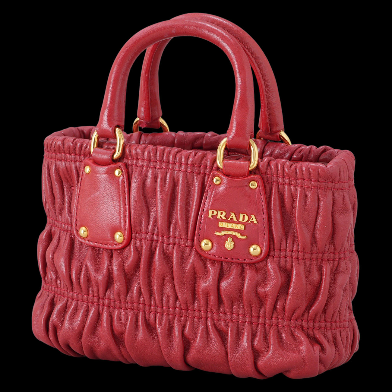 PRADA(USED)프라다 레더 고프레 미니 크로스백