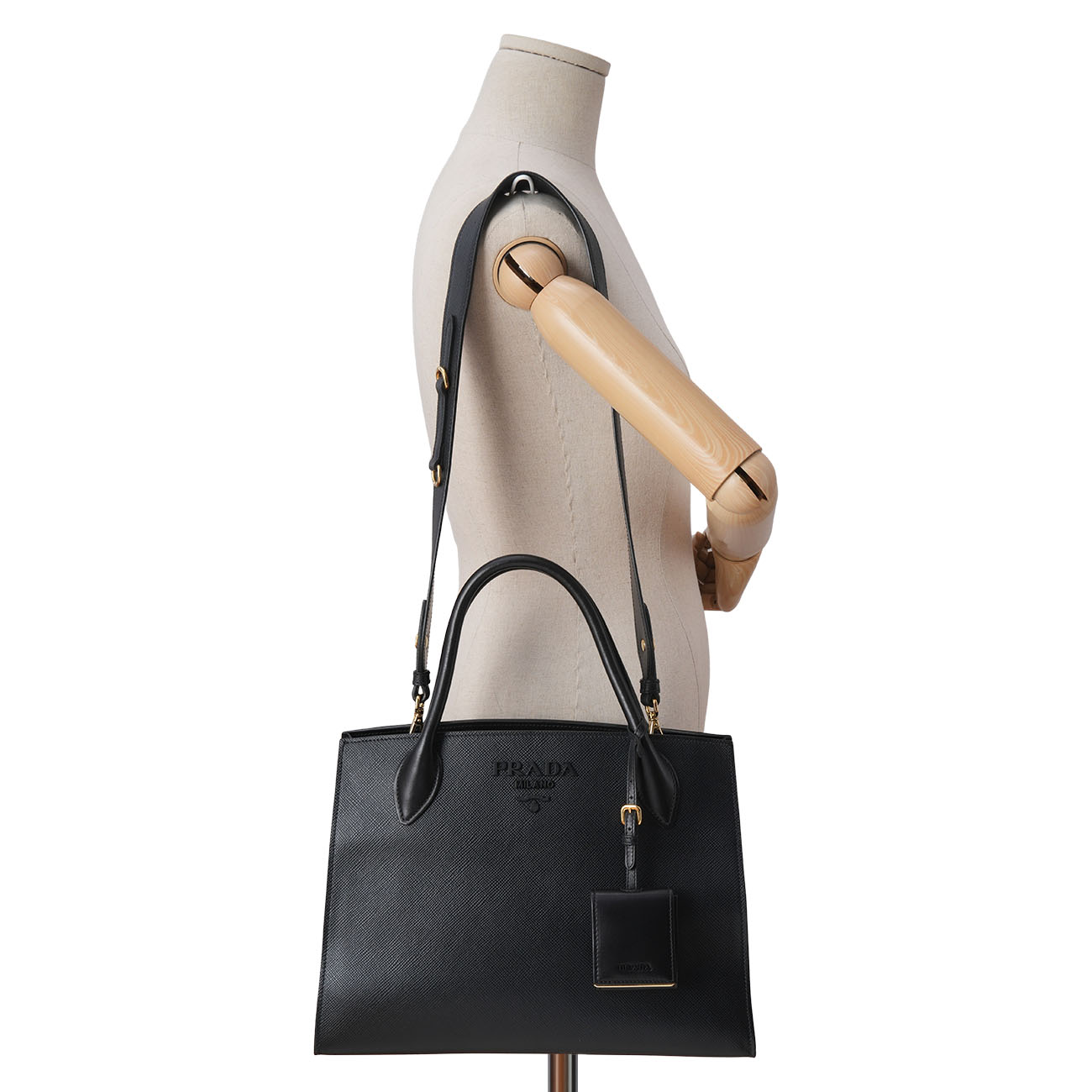 PRADA(USED)프라다 1BA155 사피아노 모노크롬 토트백
