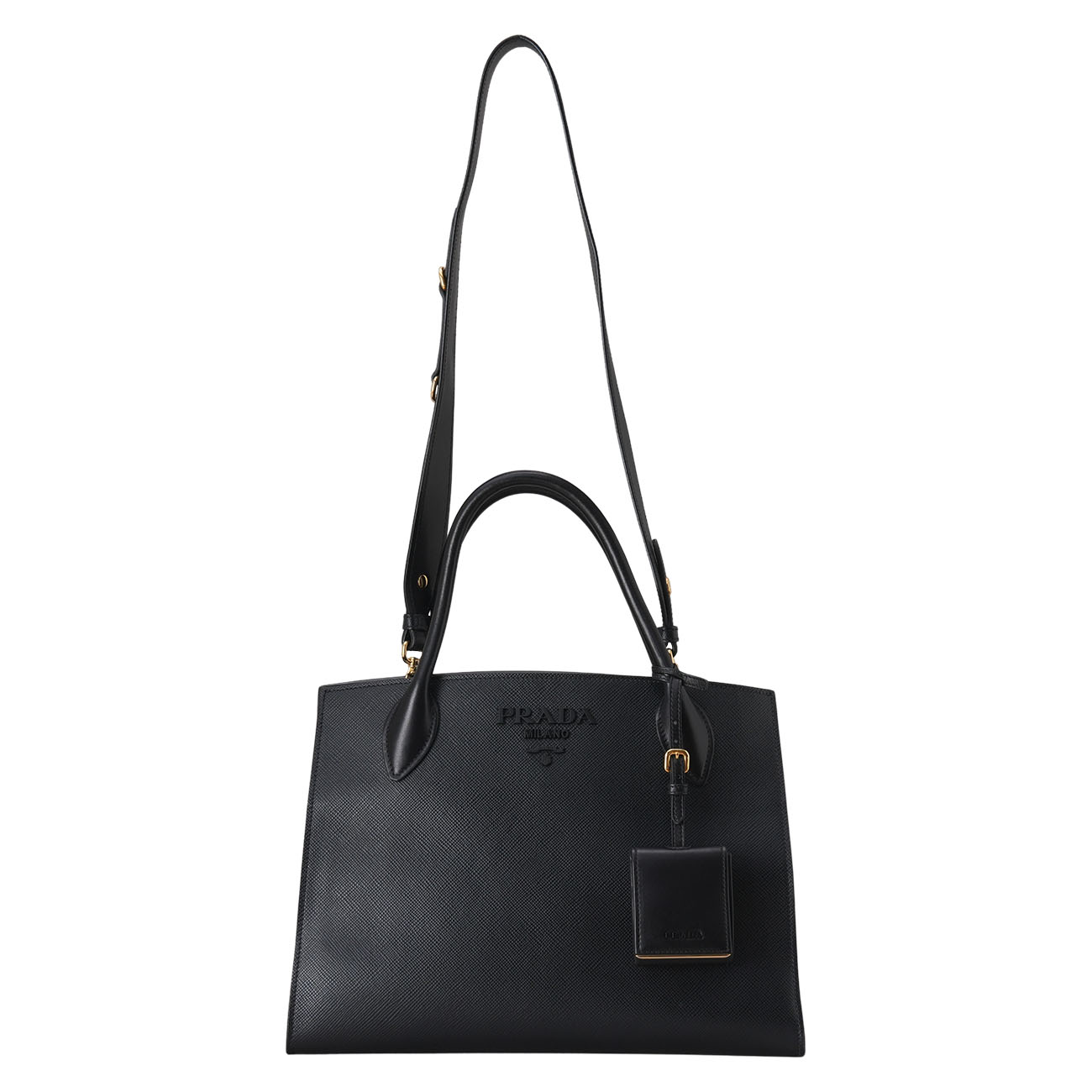 PRADA(USED)프라다 1BA155 사피아노 모노크롬 토트백
