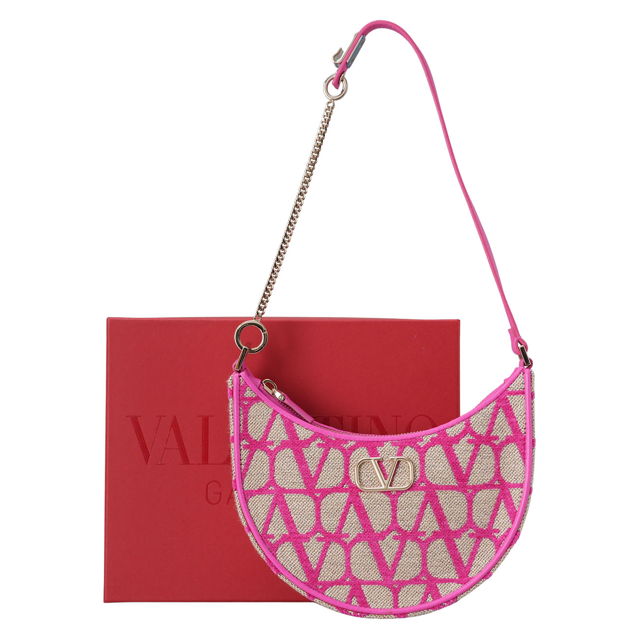 VALENTINO(USED)발렌티노 미니 V로고 호보 숄더백